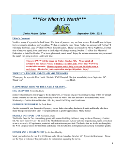 For What It`s Worth - Alpine Lake Resort