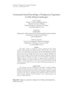 Community-based Knowledge of Indigenous Vegetation in Arid