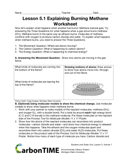 Lesson 5.1 Explaining Burning Methane Worksheet