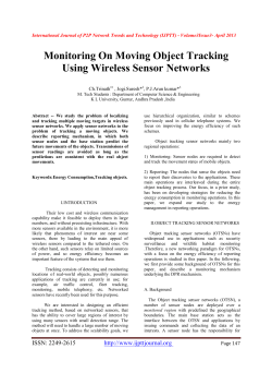 Monitoring On Moving Object Tracking Using Wireless
