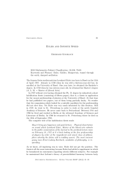 Euler and Infinite Speed