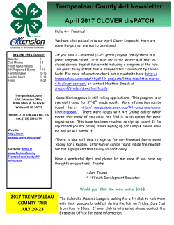 Clover Dispatch April 2017 - Cooperative Extension County Offices