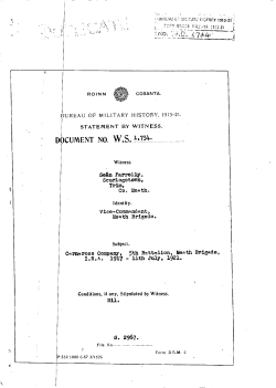 ROINN COSANTA BUREAU OF MILITARY HISTORY, 1913