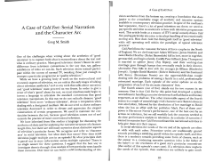 A Case of Cold Feet: Serial Narration and the Character Arc