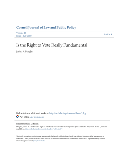 Is the Right to Vote Really Fundamental