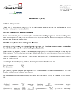 LEED Version 4 (2016) To Whom It May Concern - Power