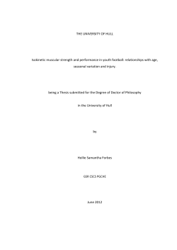 THE UNIVERSITY OF HULL Isokinetic muscular strength and