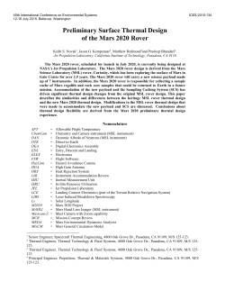 Preliminary Surface Thermal Design of the Mars 2020 Rover