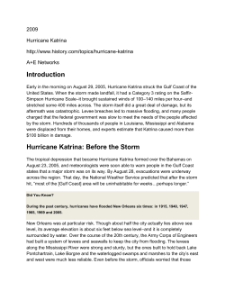 Introduction Hurricane Katrina: Before the Storm
