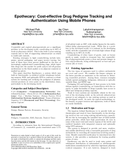 Epothecary: Cost-effective Drug Pedigree Tracking and
