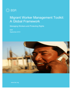 Migrant Worker Management Toolkit