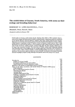 The cichlid fishes of Guyana, South America, with notes on their