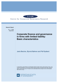 Corporate finance and governance in firms with limited liability