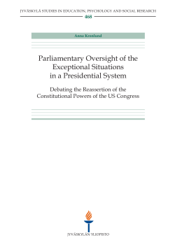 Parliamentary oversight of the exceptional situations in a