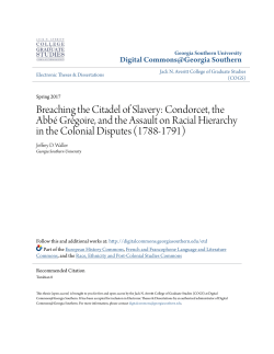 Breaching the Citadel of Slavery: Condorcet, the Abbé Grégoire, and