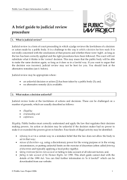 A brief guide to judicial review procedure