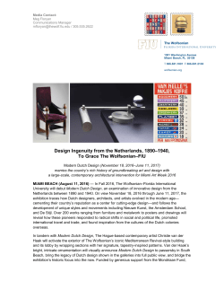 Design Ingenuity from the Netherlands, 1890&ndash;1940, To Grace The