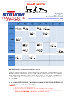 to the timetable - Striker Indoor Sports and Fitness
