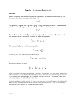 Impulse &ndash; Momentum Experiment