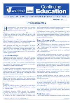 Hyponatremia - Webstercare