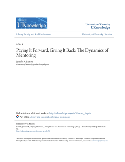 Paying It Forward, Giving It Back: The Dynamics of