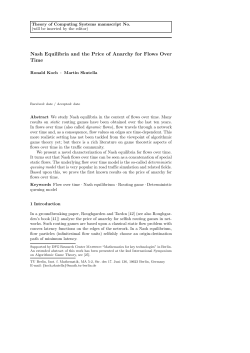 Nash Equilibria and the Price of Anarchy for Flows Over