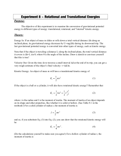 Rotational and Translational Energies