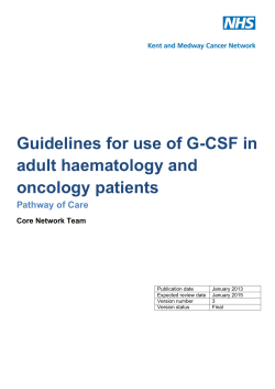 Guidelines for use of G-CSF in adult haematology and oncology