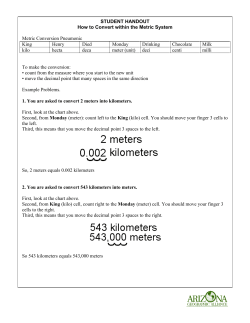 STUDENT HANDOUT How to Convert within the Metric System