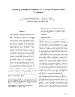 Querying Multiple Features of Groups in Relational Databases