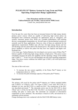 PULSES PLUS&trade; Battery System for Long Term and Wide Operating