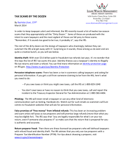 Tax Scams by the Dozen - Lilani Wealth Management