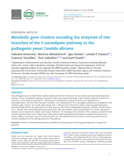 Metabolic gene clusters encoding the enzymes of two branches of
