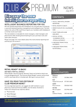 Discover the new Intellipharm reporting Discover the new