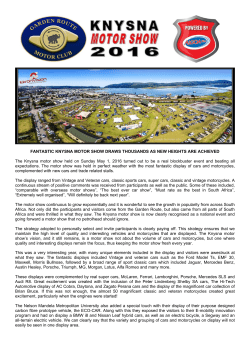 Post Show Press Release: May 2016