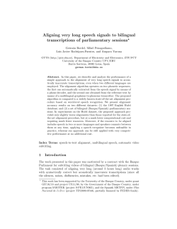 Aligning very long speech signals to bilingual transcriptions of