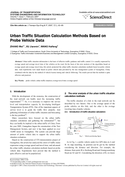 Urban Traffic Situation Calculation Methods Based on Probe Vehicle