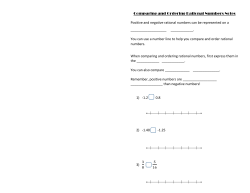 Comparing and Ordering Rational Numbers Notes Positive and