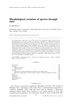 Morphological variation of species through time