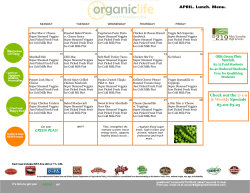 April 2017 Menu