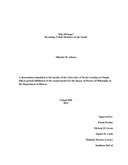 Who Belongs? Becoming Tribal Members in the South Mikaēla M