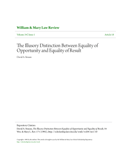 The Illusory Distinction Between Equality of Opportunity and Equality