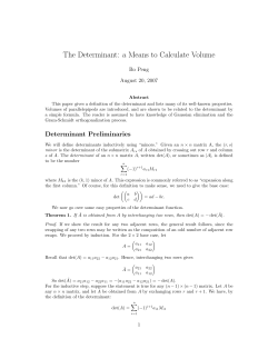 The Determinant: a Means to Calculate Volume
