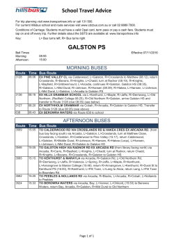 School Travel Advice GALSTON PS