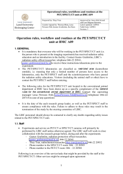 Operational rules PET/SPECT/CT at BMC A09