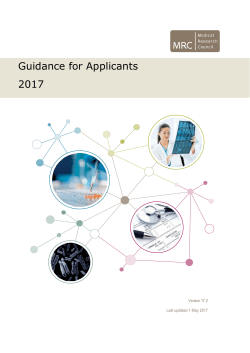 Guidance for applicants - Medical Research Council