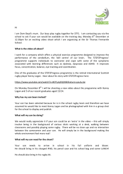 Hi I am Dom Boyd`s mum. Our boys play rugby together for STFS. I