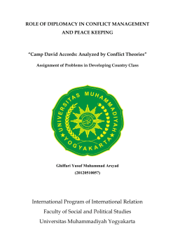 Camp David Accords &ndash; Analyzed by Conflict Theory