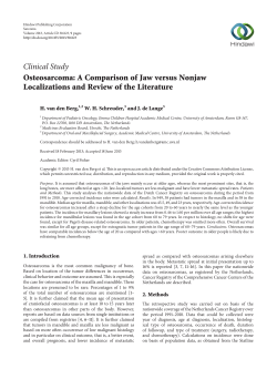Osteosarcoma: A Comparison of Jaw versus Nonjaw Localizations