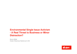 Environmental Single Issue Activism - A Real